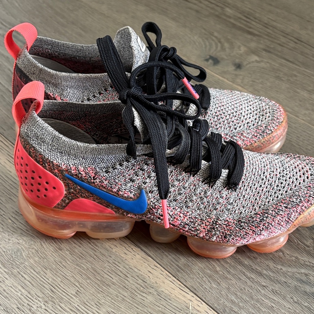 Nike Gray and Pink Flyknit Sneakers